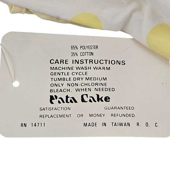 Vintage Woolworths Pata Cake Infant Coverall Outfit 18M Yellow Polka Dot Shirt - Picture 9 of 10